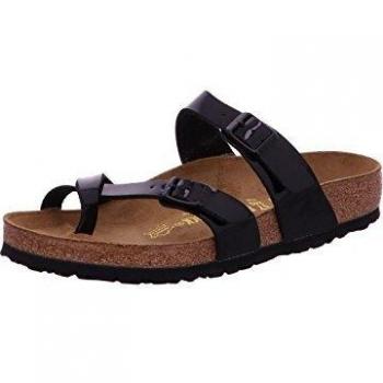 Birkenstock Womens Mayari Birko-Flor Patent Twin Buckle Strappy Sandals in Black