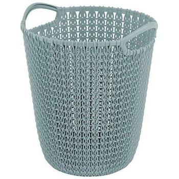 CurvedBlue Knitted Paper Bin