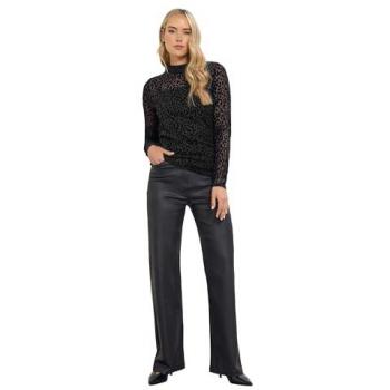 Tall Leopard Patterned Mesh Top in Black – Women's Size 8