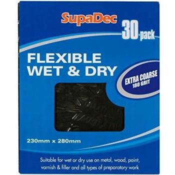 Supadec Flexible Wet & Dry Paper Medium 320 Grade Pack of 30