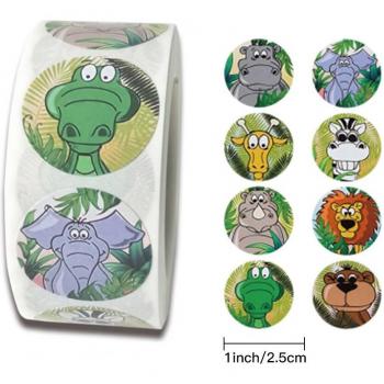 Pegatinas de 1 Pulgada para Profesores, 500 Piezas de Animales