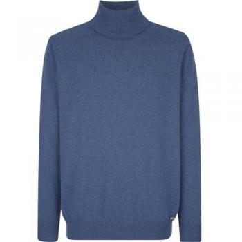 Rollkragenpullover BABISTA Pullover JOLIETTO Gr. 48, blau, Herren, 100% Baumwolle
