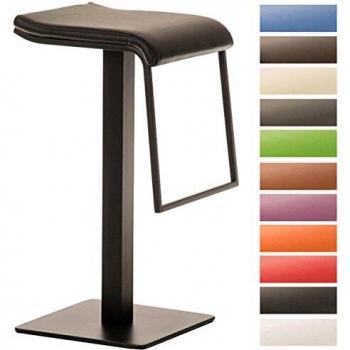 CLP Kunstleder-Barhocker Lameng – Schwarz, 78 cm hoch, Metallgestell & Fußstütze