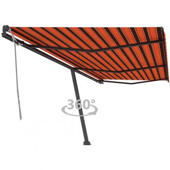 Vidaxl Manual Retractable Awning 600x350 cm Orange/Brown