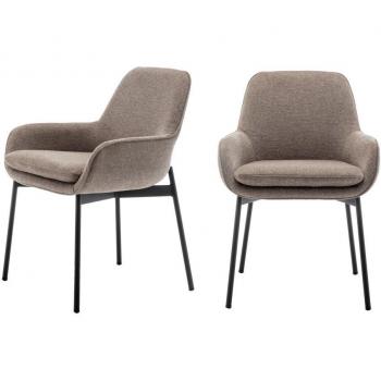 Fauteuils de Table en Tissu Taupe