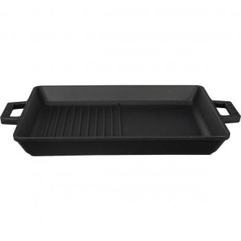 Sartén Rectangular de Hierro Fundido con Asas, 26x32cm