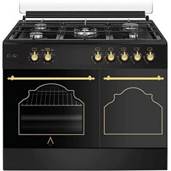 Cocina de Gas ALPHA VULCANO GOLD-90PB Portabombonas con Ventilador, Corte de Gas Seguro y Temporizado