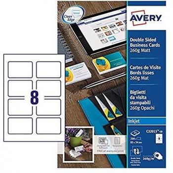 Cartes de visite AVERY blanches 85x54 mm