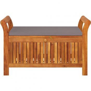 Banc Extérieur Bois d'Acacia 91 cm – Rangement et Coussin