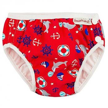 ImseVimse, Schwimmwindel, Badewindel, Aquawindel, Badewindelhose Rot Marine (L 9-12 kg)