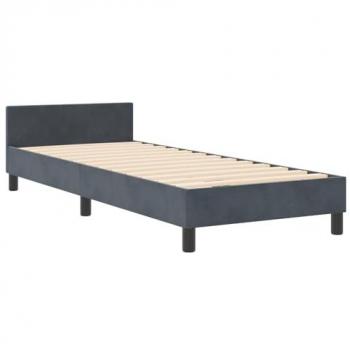 Cadre de lit gris foncé 80 × 200 cm en velours – VidaXL