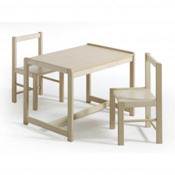 Schardt Sammy 019990001 – 2-Stuhl-Sitzgruppe in natur lackiertem Design + Tisch