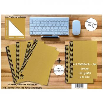 A6 Notizbuch 4+2 Gratis Luxury Gold Gmund Shimmer 80 Seiten