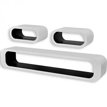 Estanterías cúbicas MDF suspendidas blanco y negro