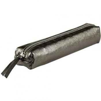 Trousse Slim en Véritable Cuir Graphite