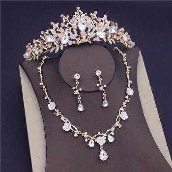 Crystal Bridal Jewelry Set with Crown