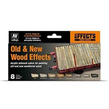 VALLEJO 8 COULEURS ACRYLIQUES 17 ml ANCIENS ET NOUVEAUX EFFETS DE BOIS