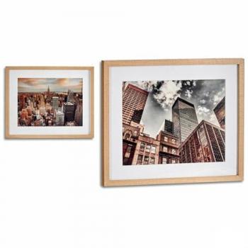 Cuadro de Madera y Vidrio Edificio 43 x 3 x 53 cm (6 Unidades)