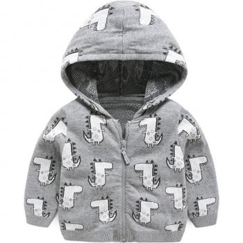 Casual Dinosaur Print Jacket for Toddlers and Infants