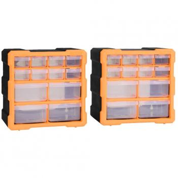 VidaXL 12-Drawer Storage Organisers 2 pcs 26.5x16x26 cm
