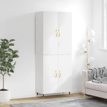 Armoire de rangement blanche 69,5x34x180 cm en bois d'ingénierie
