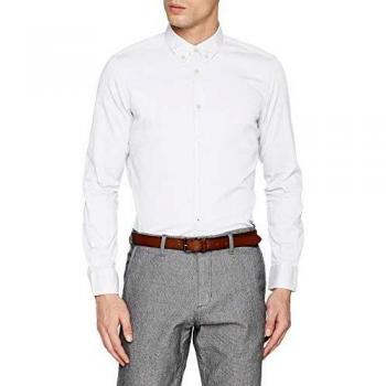 Camisa de Hombre Tom Tailor, Slim Fit, Algodón, Blanco, L