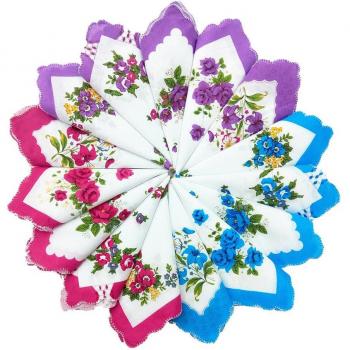20 Stuks Katoenen Quadrate Bloemen Sjaal voor Handdecoratie
