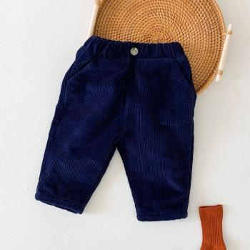 Pantalones de algodón 100 % con cinturilla elástica para niños