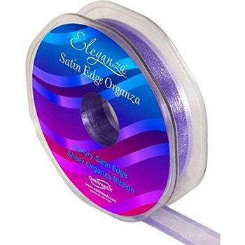 Eleganza Satin Edge Organza Ribbon 15mm x 25m Lavender