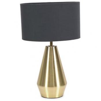 Gold Metal Touch Dimmer Table Lamp with Drum Shade for Bedroom and Living Room