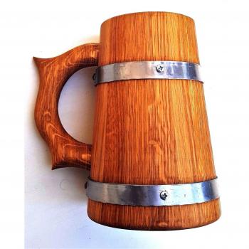 Bicchiere di Birra Massiccio in Legno di Rovere