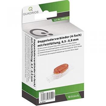 Quadrios Gel-Filled Double Crimping Connector 0.50-0.90 mm², 4 Pins, 10 Count Red