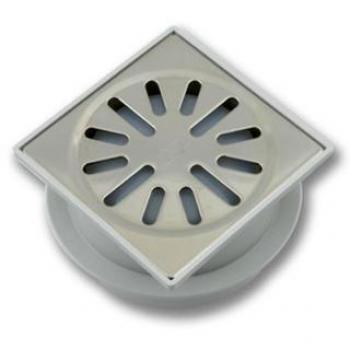 Doucheput Aquaberg ABS sol de douche grille RVS sortie latérale 50 mm 100 × 100 mm coupe-odeur PPC