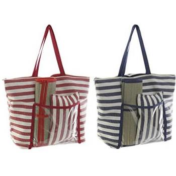 Borsa Beachwear DKD Home Decor 55x17x35 cm Tela Rossa e Blu