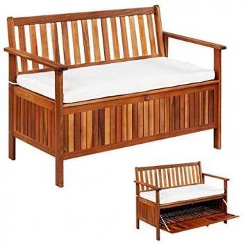 Banc de rangement Marron en Bois de Paulownia 62x33x42 cm