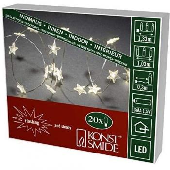 Konstsmide 3199-103 20 Bulb Battery-Operated Star Lights