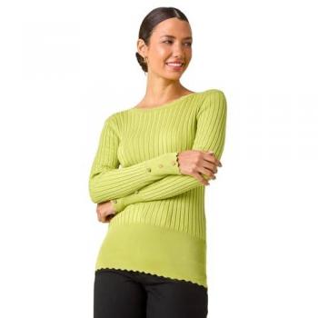 Size 14 Green Ribbed Longline Button Jacket