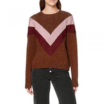 Only Onlfcora L/s Pullover Knt Felpa, Marrone