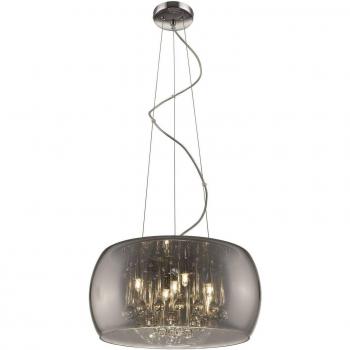 Suspension Ludlow en chrome avec 5 spots lumineux