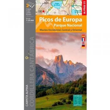 Wanderkarte Nationalpark Picos de Europa 1:25000: Carpeta Alpina. Macizo Occidental / Macizo Central y Oriental
