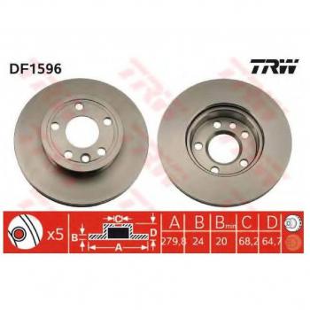 TRW AUTOMOTIVE DF1596 Dischi Fr.Ant.VW Transporter T4 Box