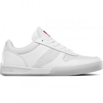 US 9.0 Mid‑Size Men's ES Contract Skate Shoes in White/Light Grey
