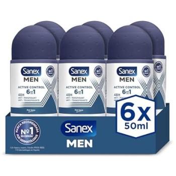 Desodorante Roll‑On Sanex Men Activa 48 Horas, 50 ml (6 unidades)