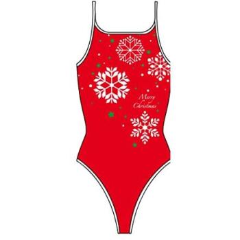 Festive Snowflake Red Swimsuit – 3XL (Women)