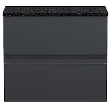 Urban Wall Hung 2-Drawer Vanity Unit with Sparkling Black Laminate Worktop