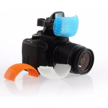 3 Kleur Flitsdiffuser voor DSLR/SLR Camera's van Canon, Nikon, Pentax, Kodak, Panasonic en Olympus
