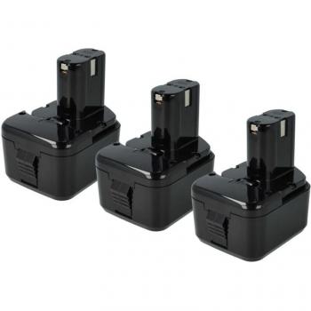 Batterie VHBW 12 V 3300 mAh, compatibili con Hitachi WH12DM2 e WH12DMR (x3)