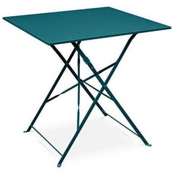 Table Carrée Emilia – Jardin Bistrot Pliable, 70 × 70 cm, Acier