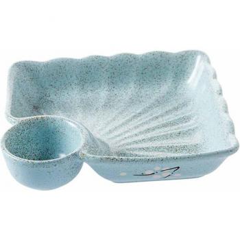 Ceramic Sushi and Dumpling Plate with Saucer