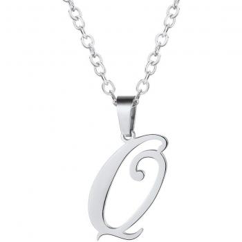 Collier Acier Inoxydable Lettre Q